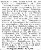 Riddle, Mrs. Bessie(Obit)